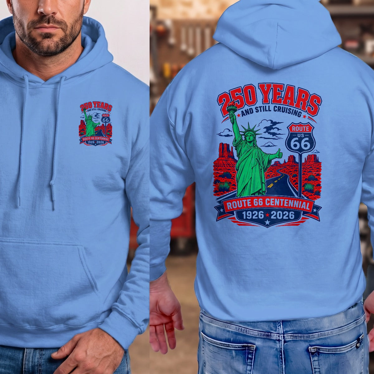 Carolina Blue | Left Chest + Back