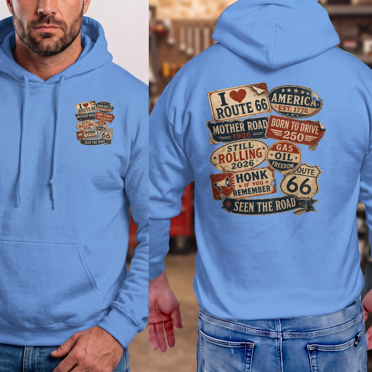 Carolina Blue | Left Chest + Back