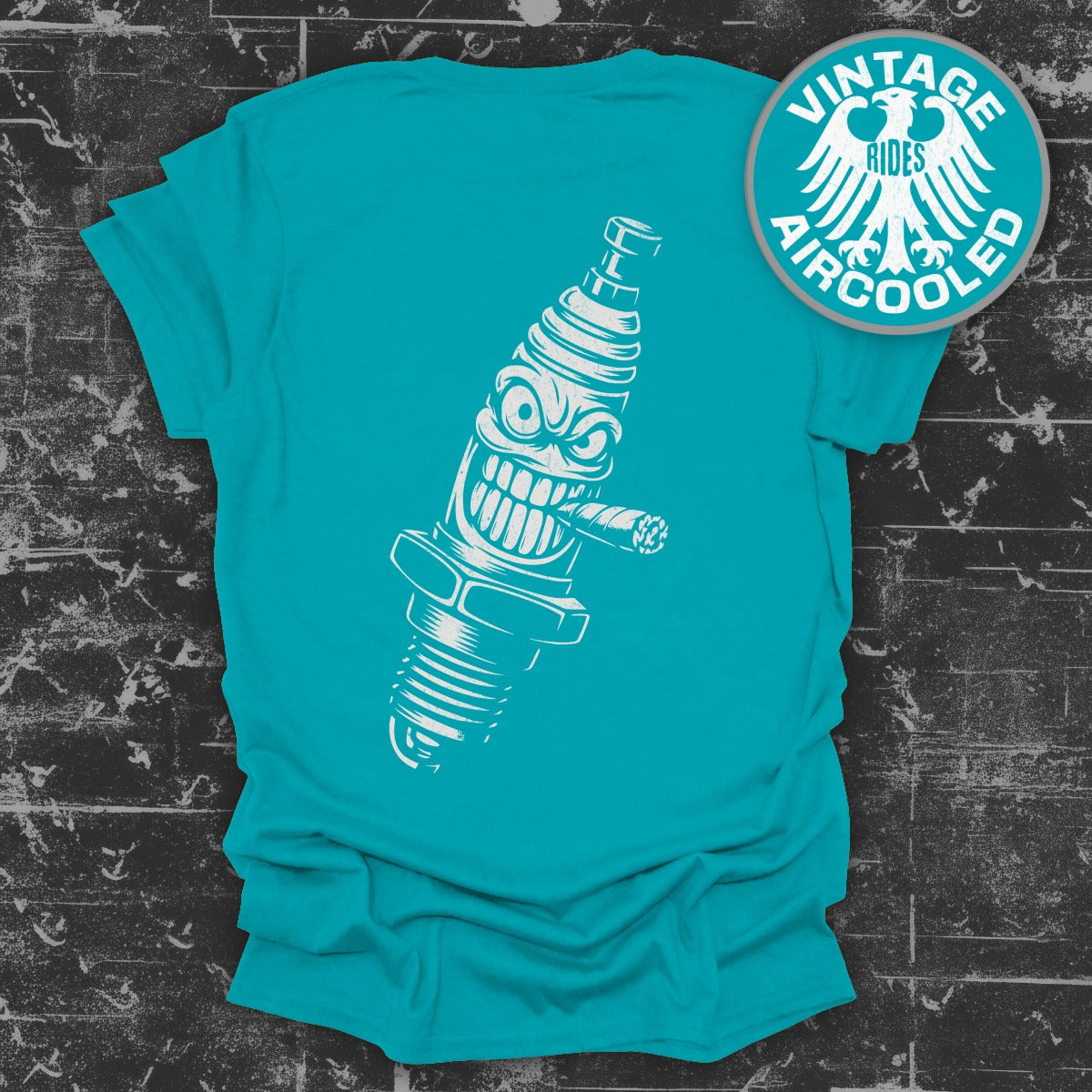 Vintage Rides AIRCooLED Spark Plug T-Shirt product type
