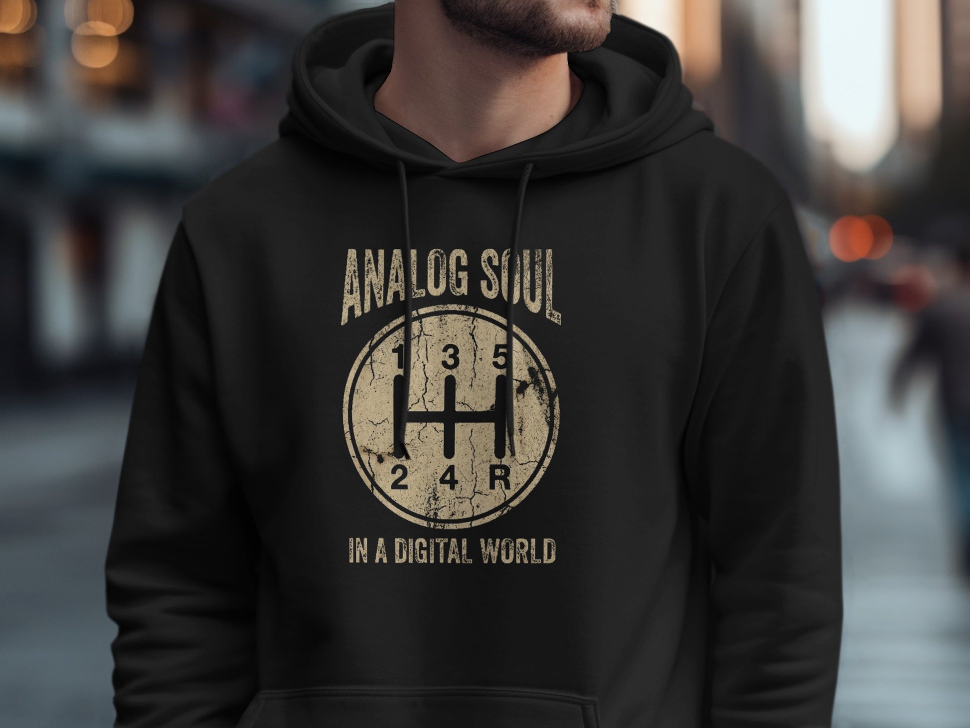 Analog Soul In A Digital World Hoodie Retro Apparel