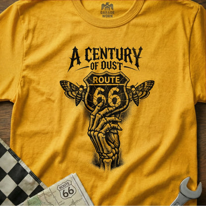 A CENTURY OF DUST ROUTE 66 Skeleton Hand T-Shirt