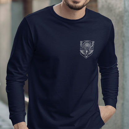 Urban Style Navy Long Sleeve Graphic Shirt product