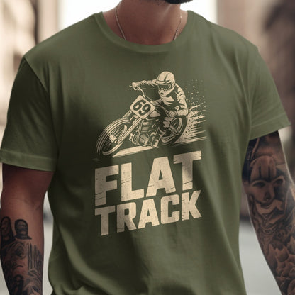 Flat Track Racing Biker Graphic Tee Shirt product type