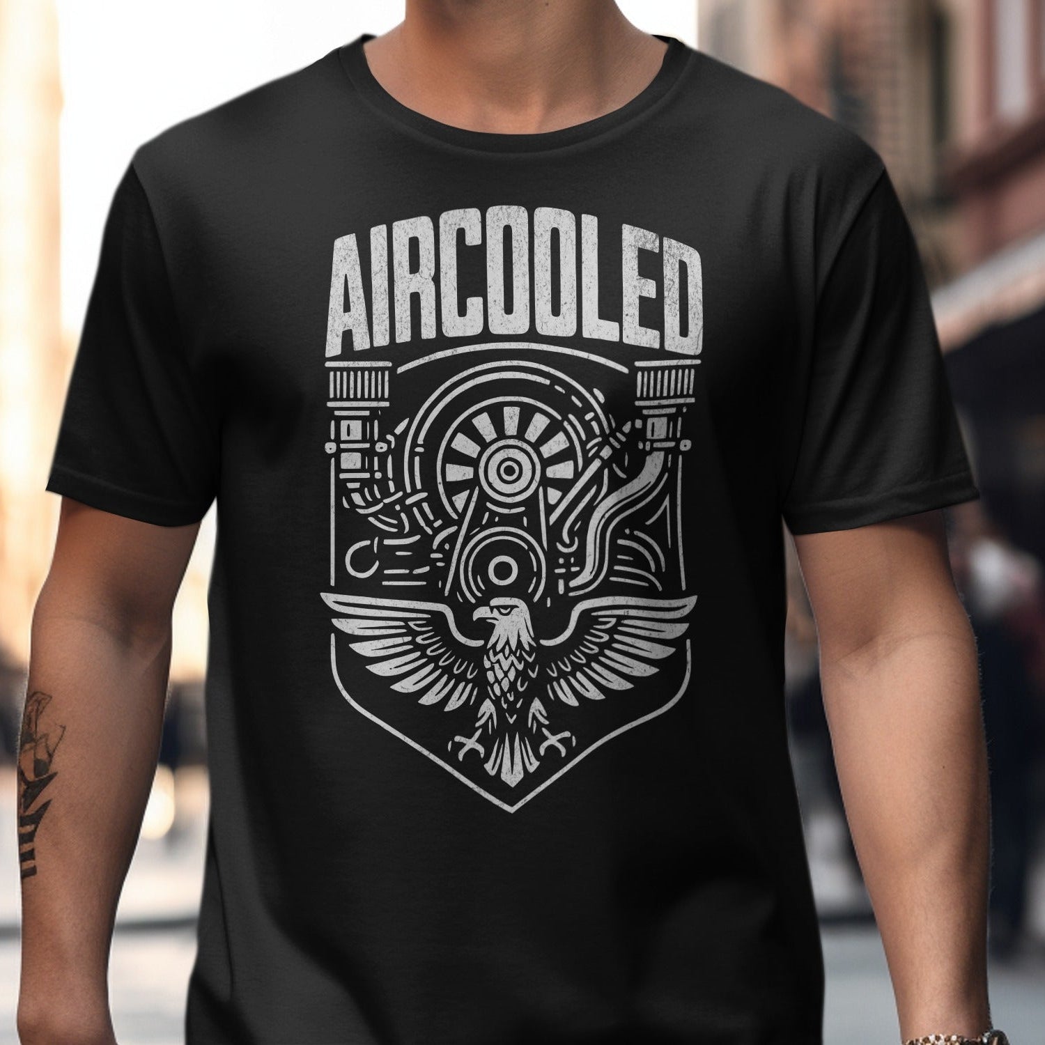 Aircooled Engine and Eagle Graphic T-shirt product