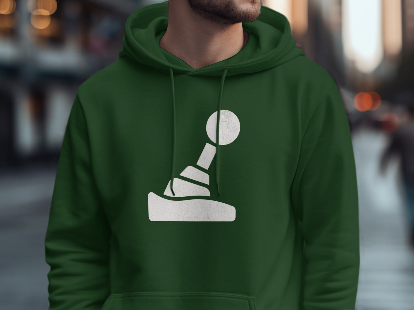 Green Hoodie with Unique Abstract Graphic Design