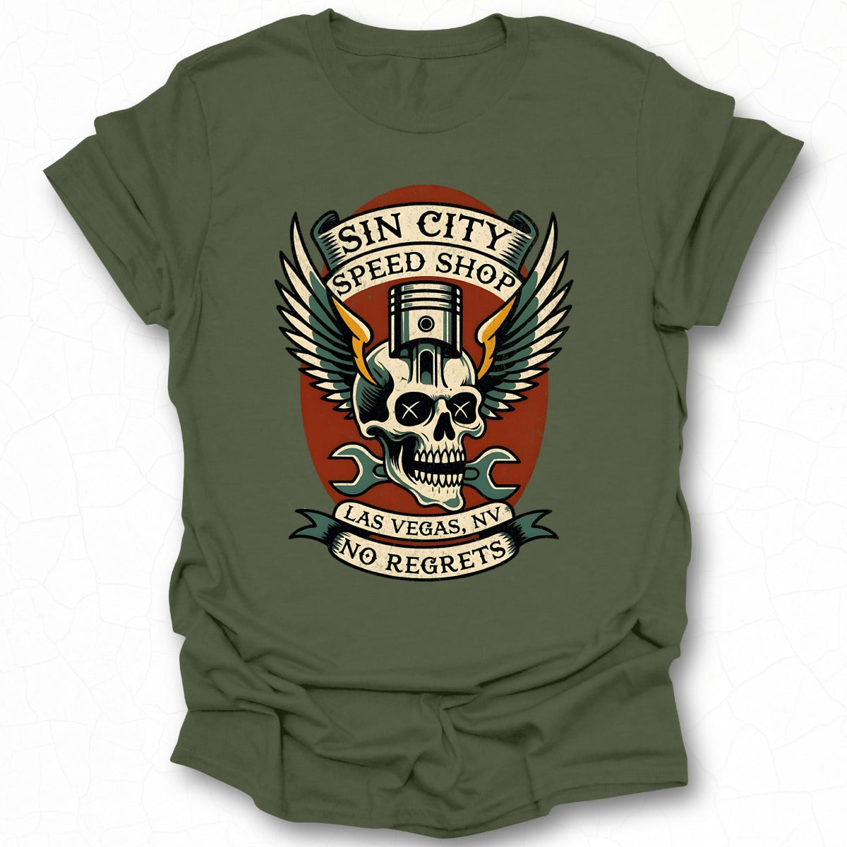 Sin City Speed Shop Las Vegas NV No Regrets Shirt