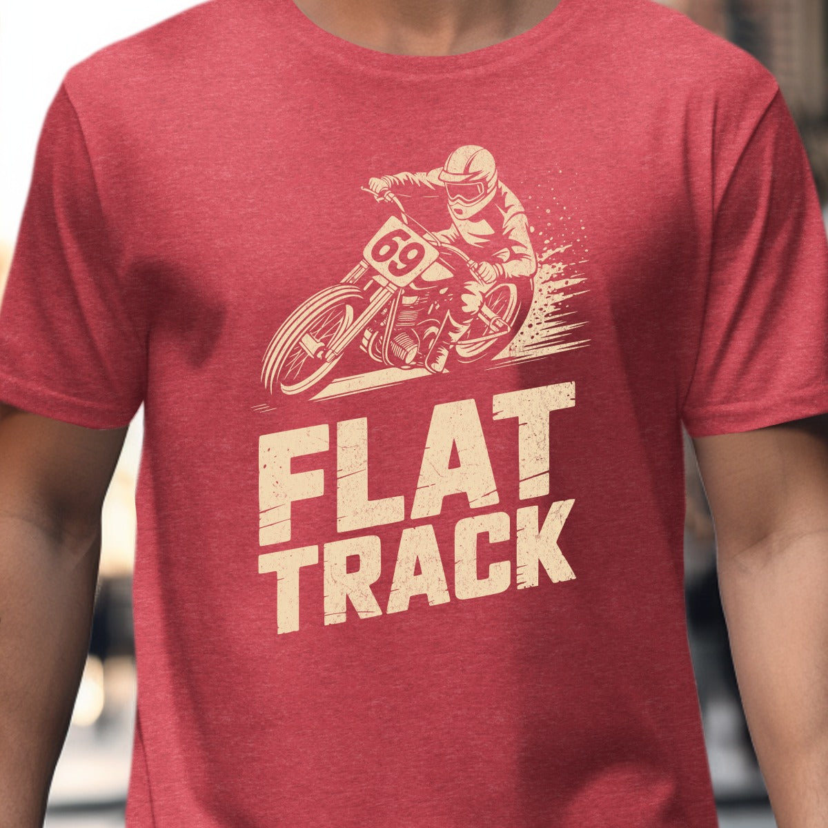Flat Track Racing Graphic Red Biker T-Shirt product