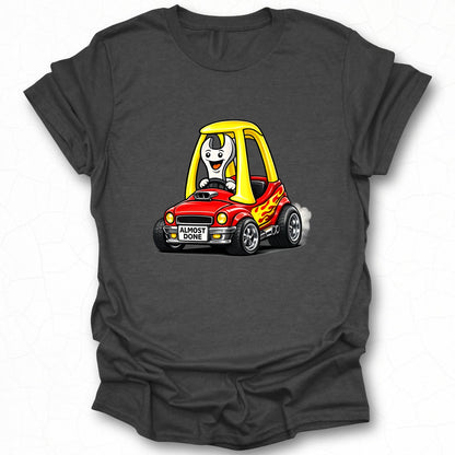 Almost Done Cartoon Car Graphic T-shirt