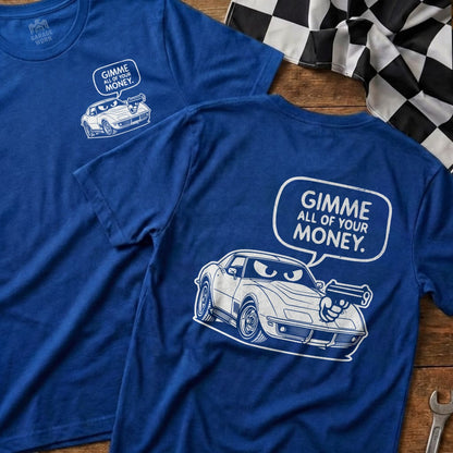 GIMME ALL OF YOUR MONEY Funny Car Gun Design product type
GIMME ALL OF YOUR MONEY
Funny Car Design
Classic Car Graphic
Corvette C3 Style
Car With Gun
Automotive Humor
Retro Car Art
Vintage Car Print
Muscle Car Fan
Hot Rod Culture
Car Enthusiast
Unique Auto Art
Humorous Vehicle
Statement Graphic
Pop Culture Car
Racing Inspired
Custom Car Look
Cool Car Design
Gearhead Gift
Street Rod Style