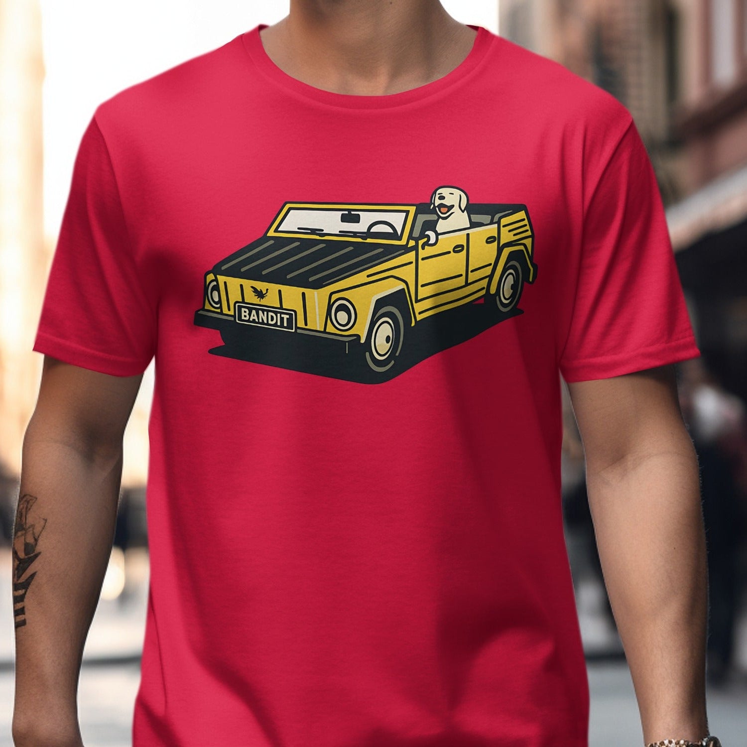 Classic Red T-Shirt with Vintage Car Graphic product type
