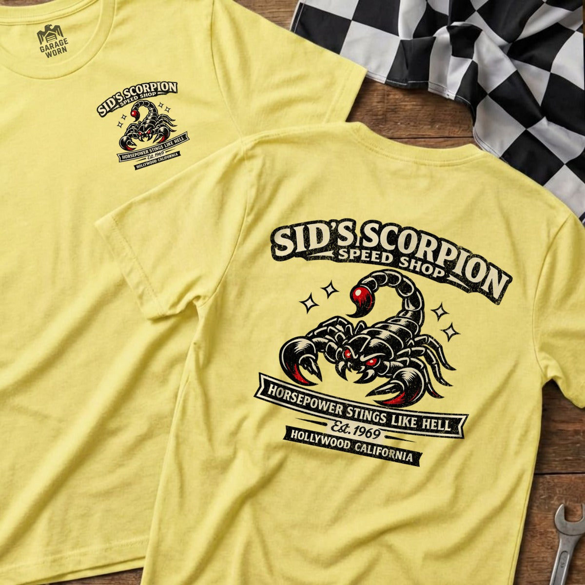 Sid's Scorpion Speed Shop Vintage Graphic T-Shirt