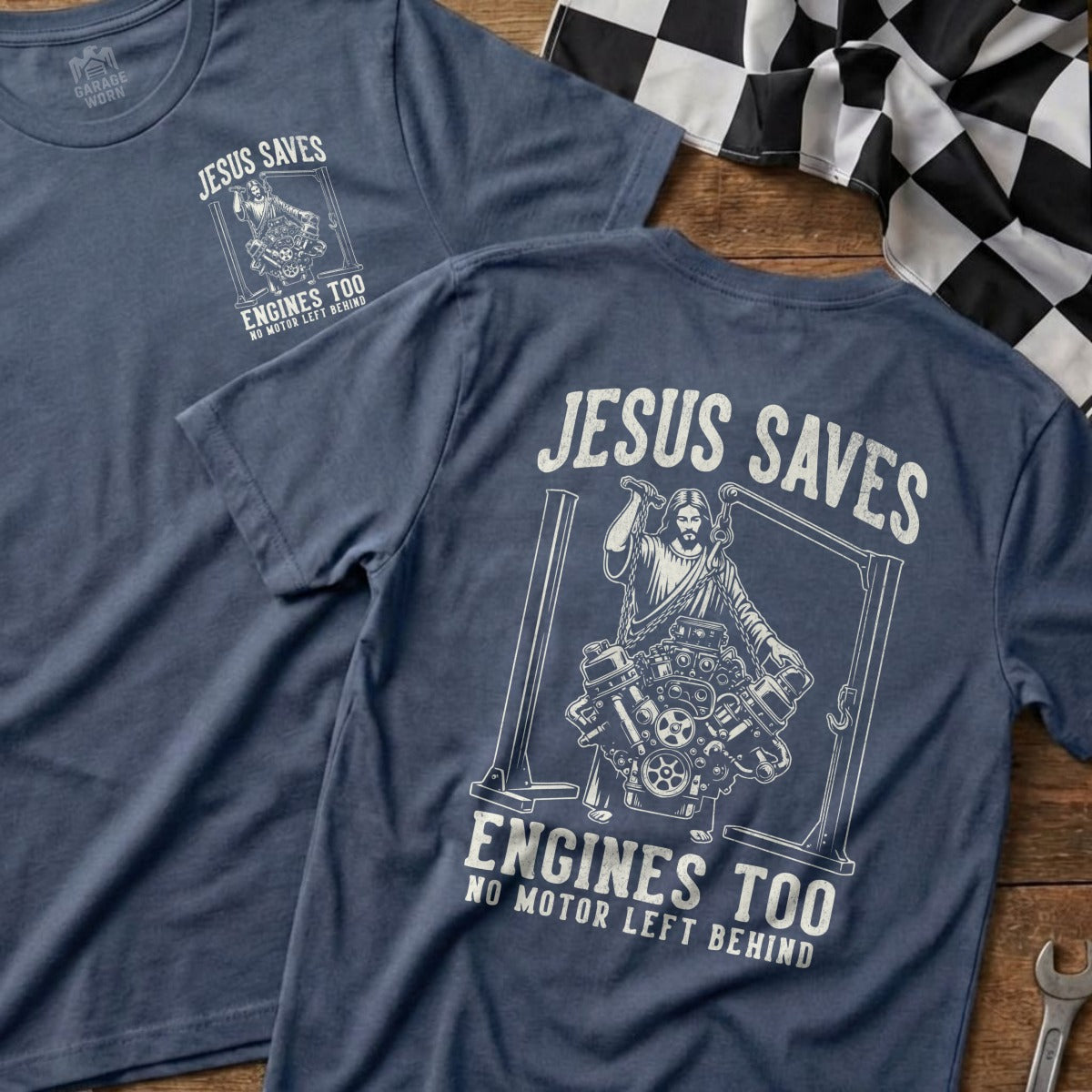 JESUS SAVES ENGINES TOO NO MOTOR LEFT BEHIND product type