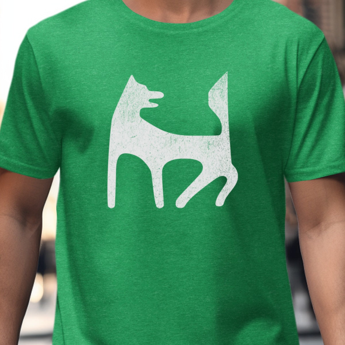 Unique Green Graphic Dog Print Tee Shirt product type