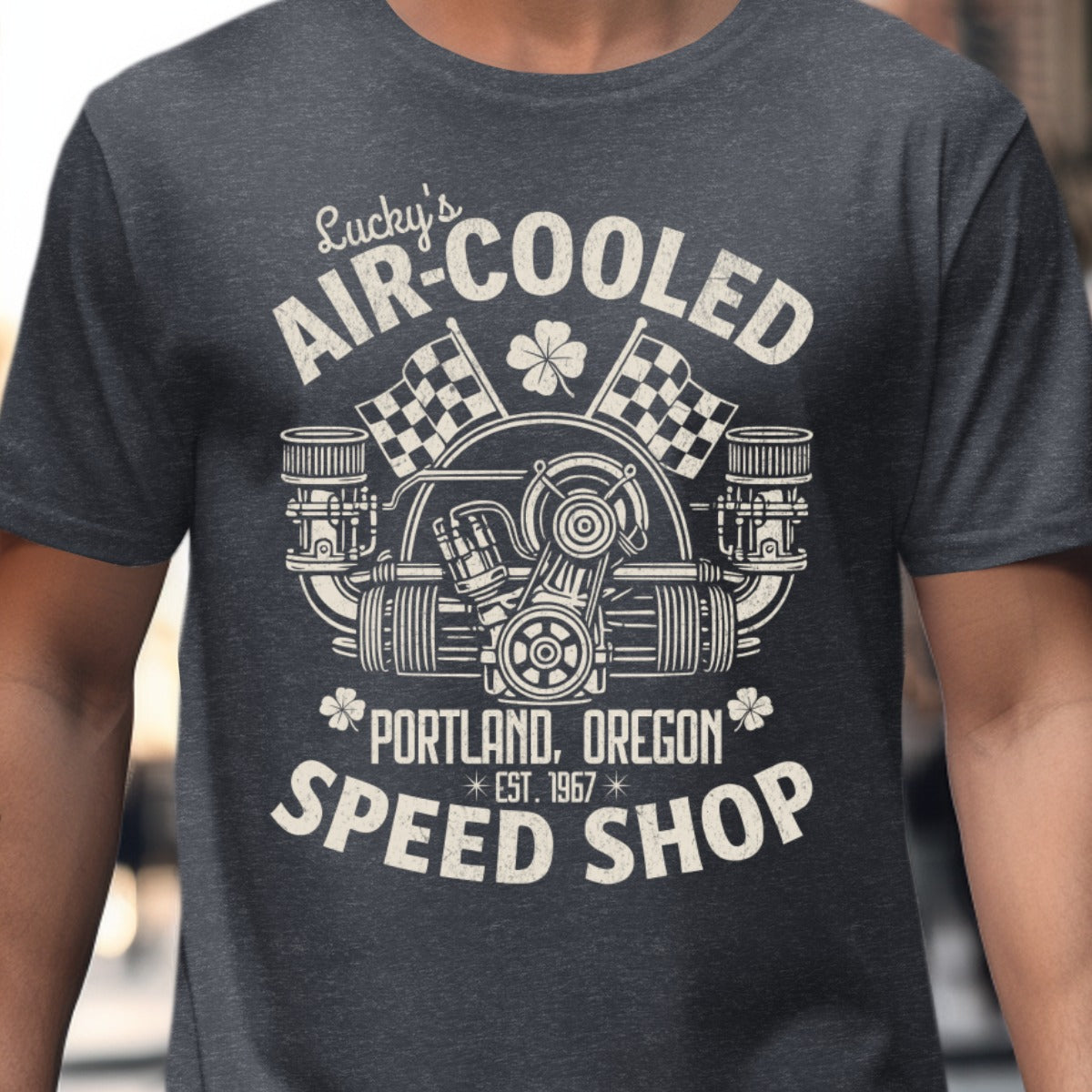 Lucky's Air Cooled Speed Shop Graphic T-shirt product type