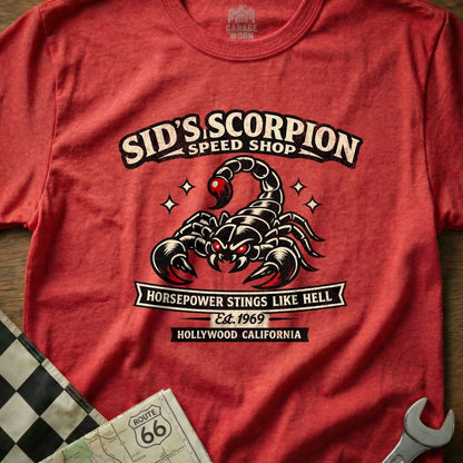 Sid's Scorpion Speed Shop Scorpion Graphic T-Shirt