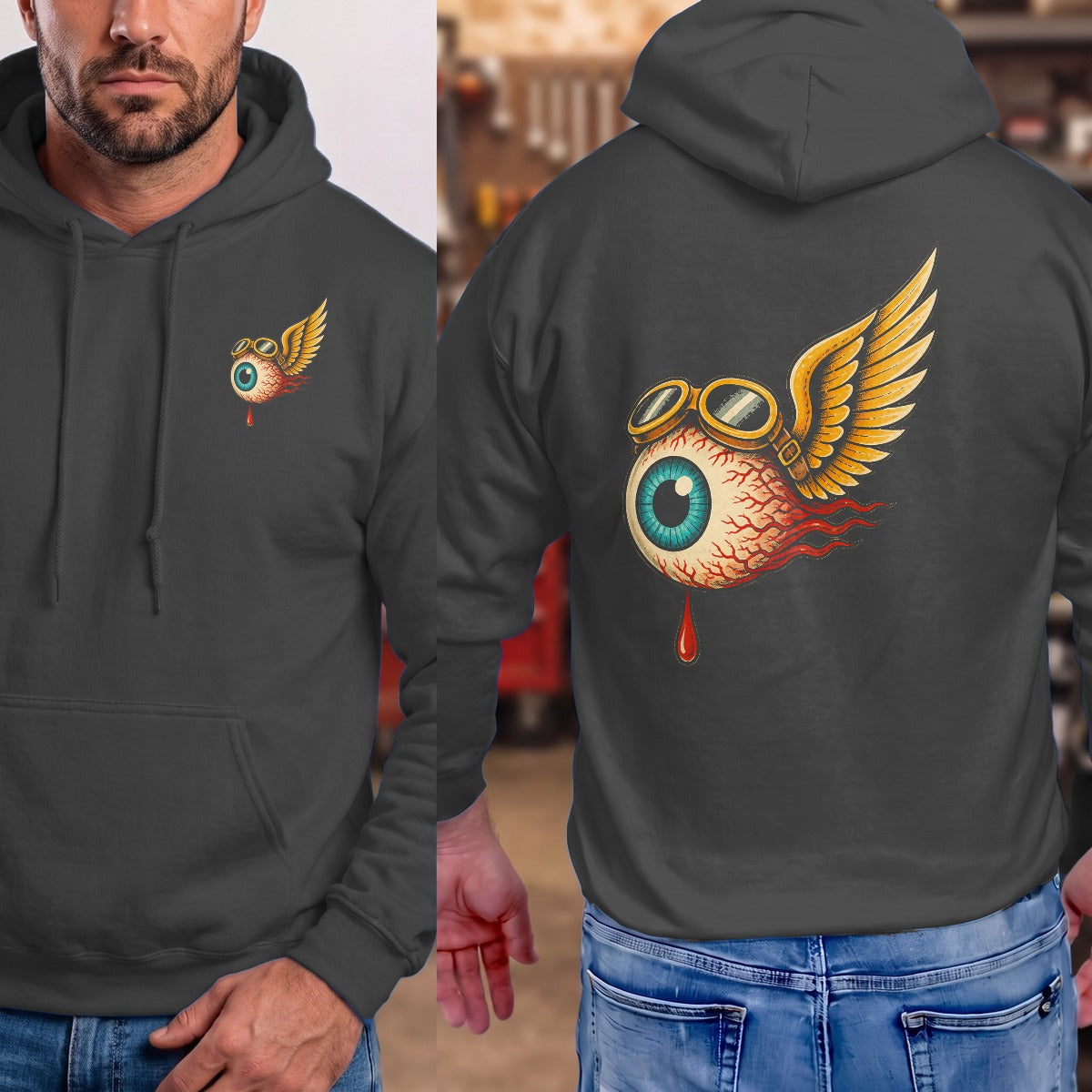 Dark Heather | Left Chest + Back