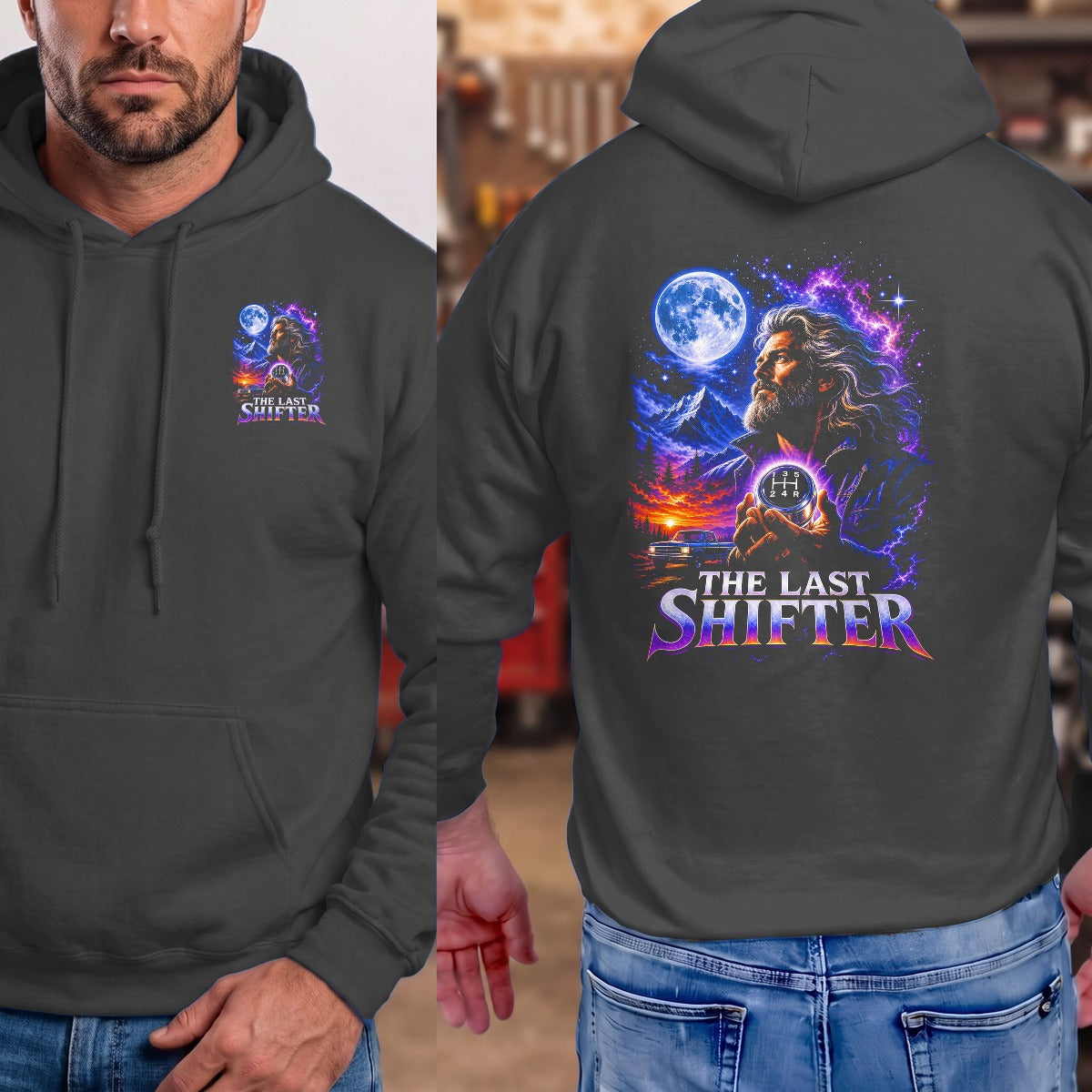 Dark Heather | Left Chest + Back