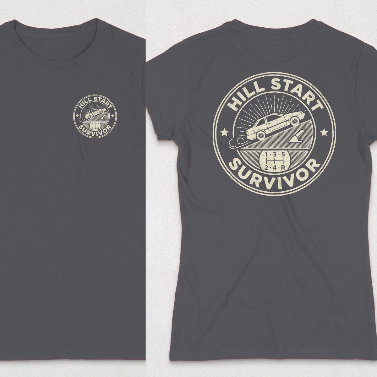 Dark Heather | Left Chest + Back