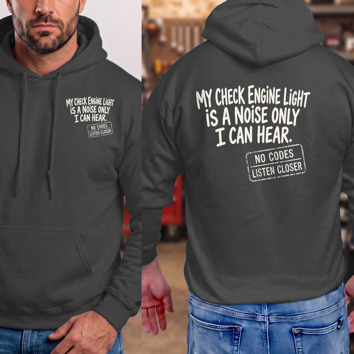 Dark Heather | Left Chest + Back
