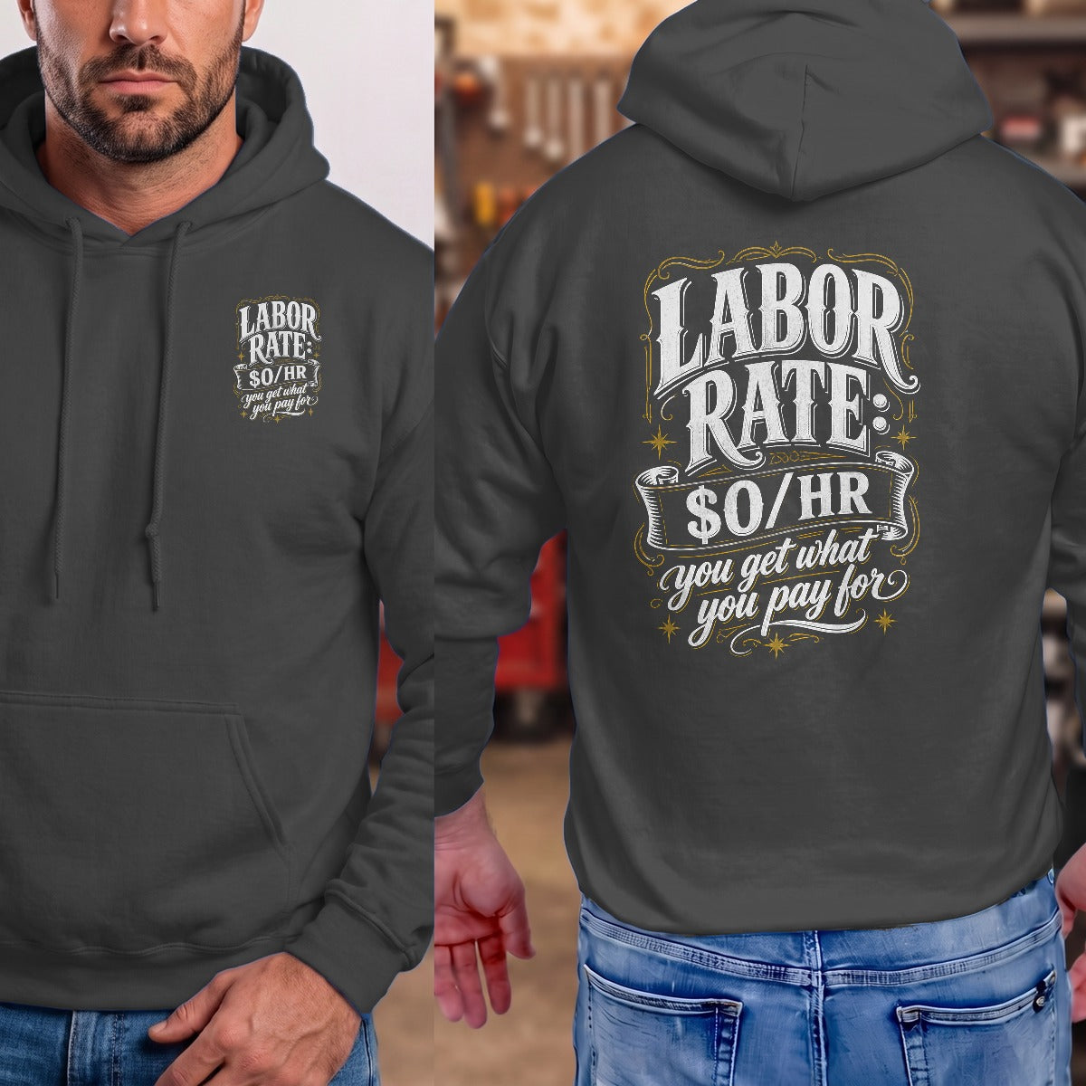 Dark Heather | Front & Back
