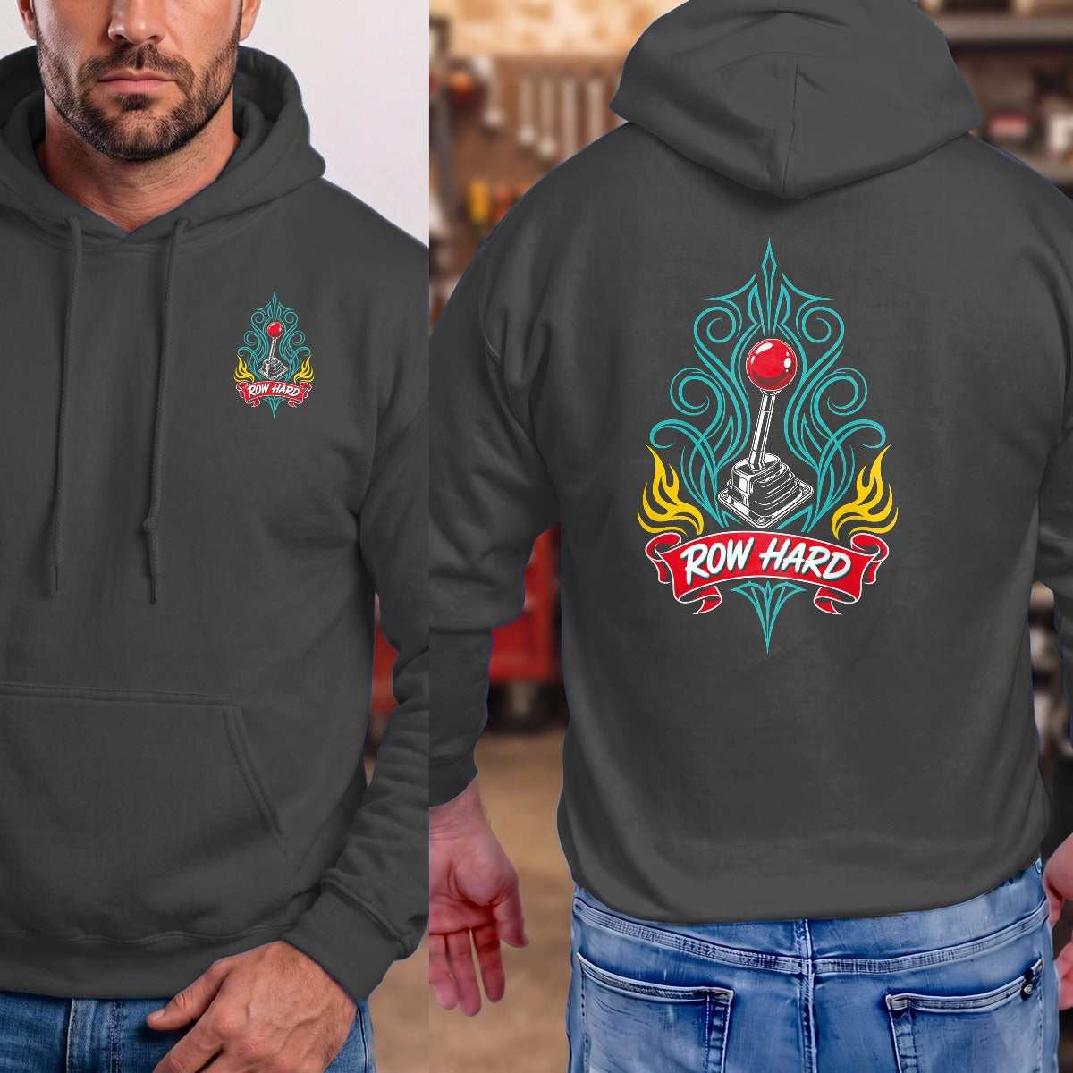 Dark Heather | Left Chest + Back