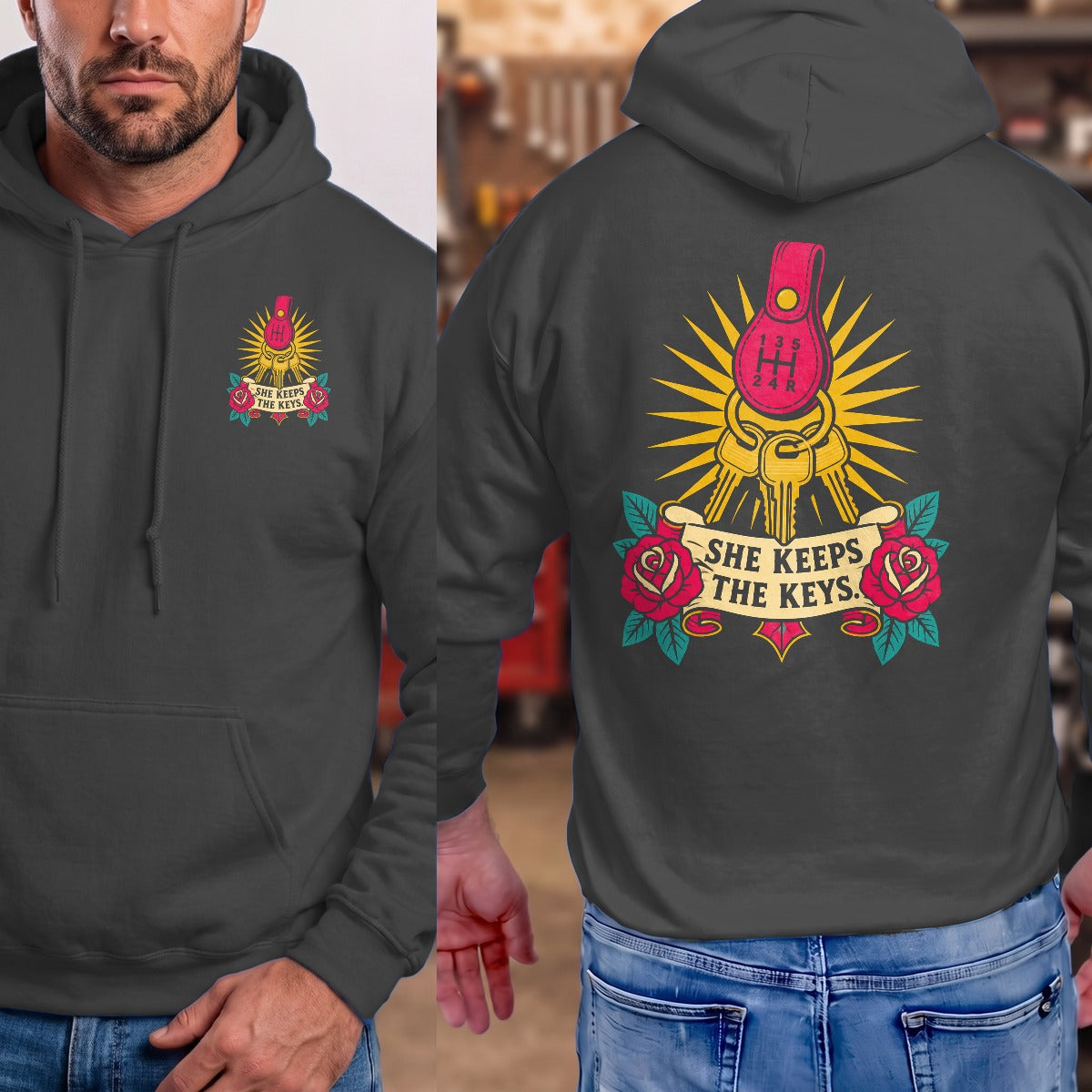 Dark Heather | Front & Back