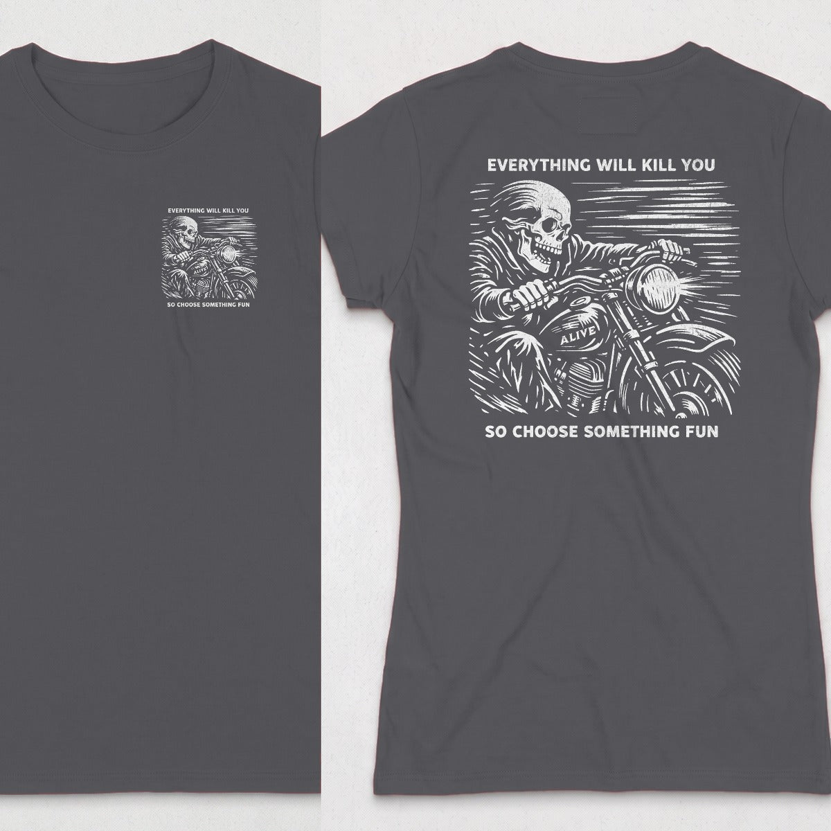 Dark Heather | Left Chest + Back