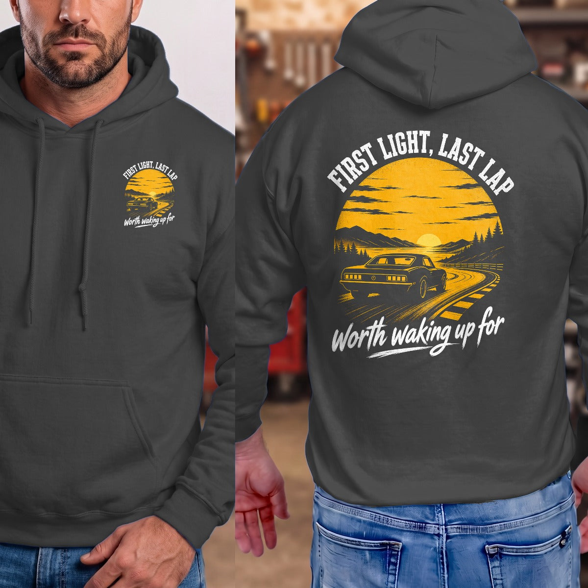 Dark Heather | Front & Back