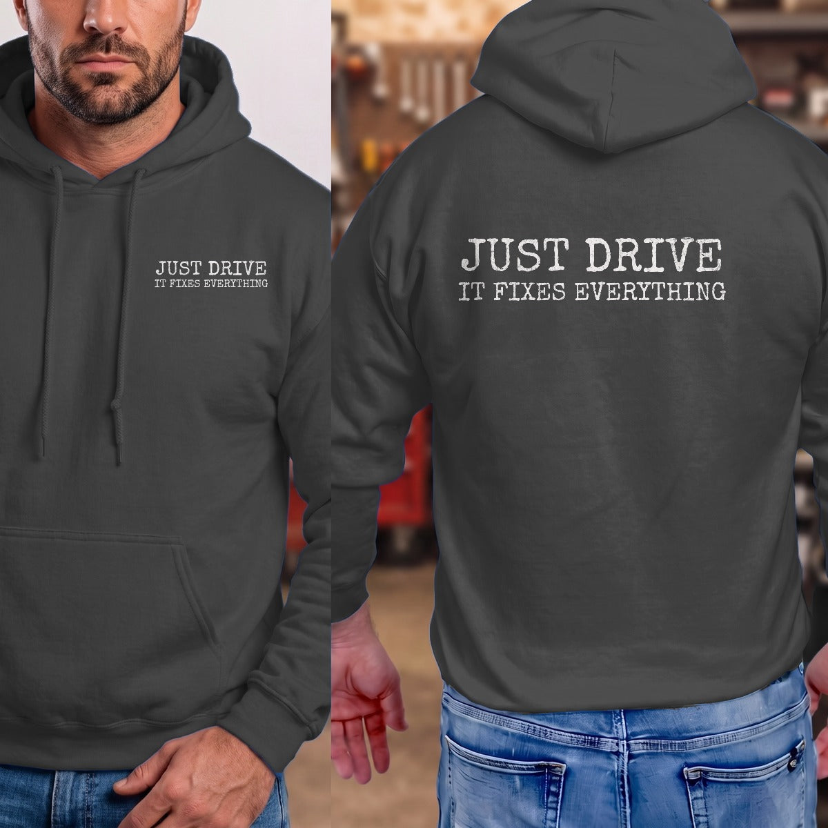 Dark Heather | Front & Back