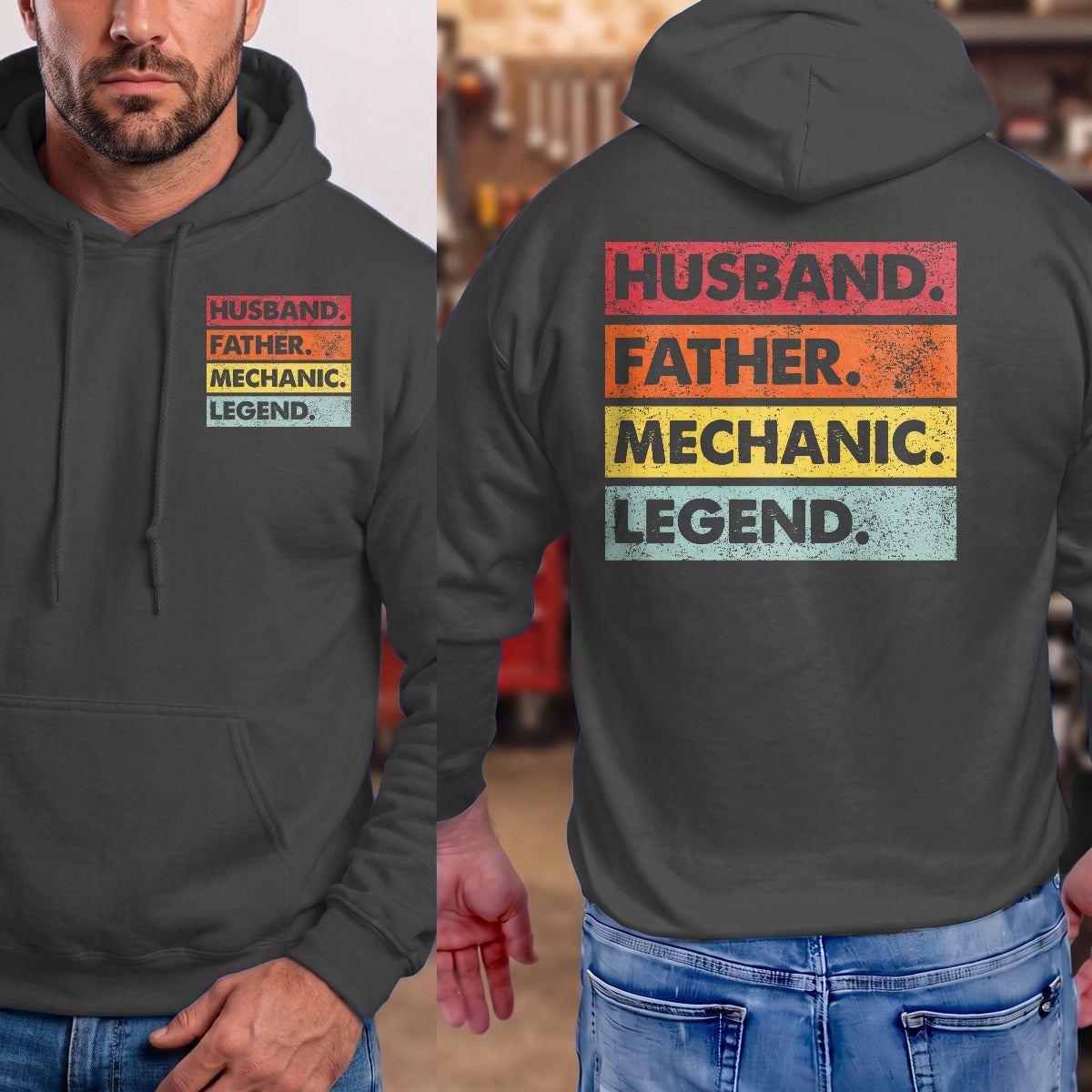 Dark Heather | Front & Back