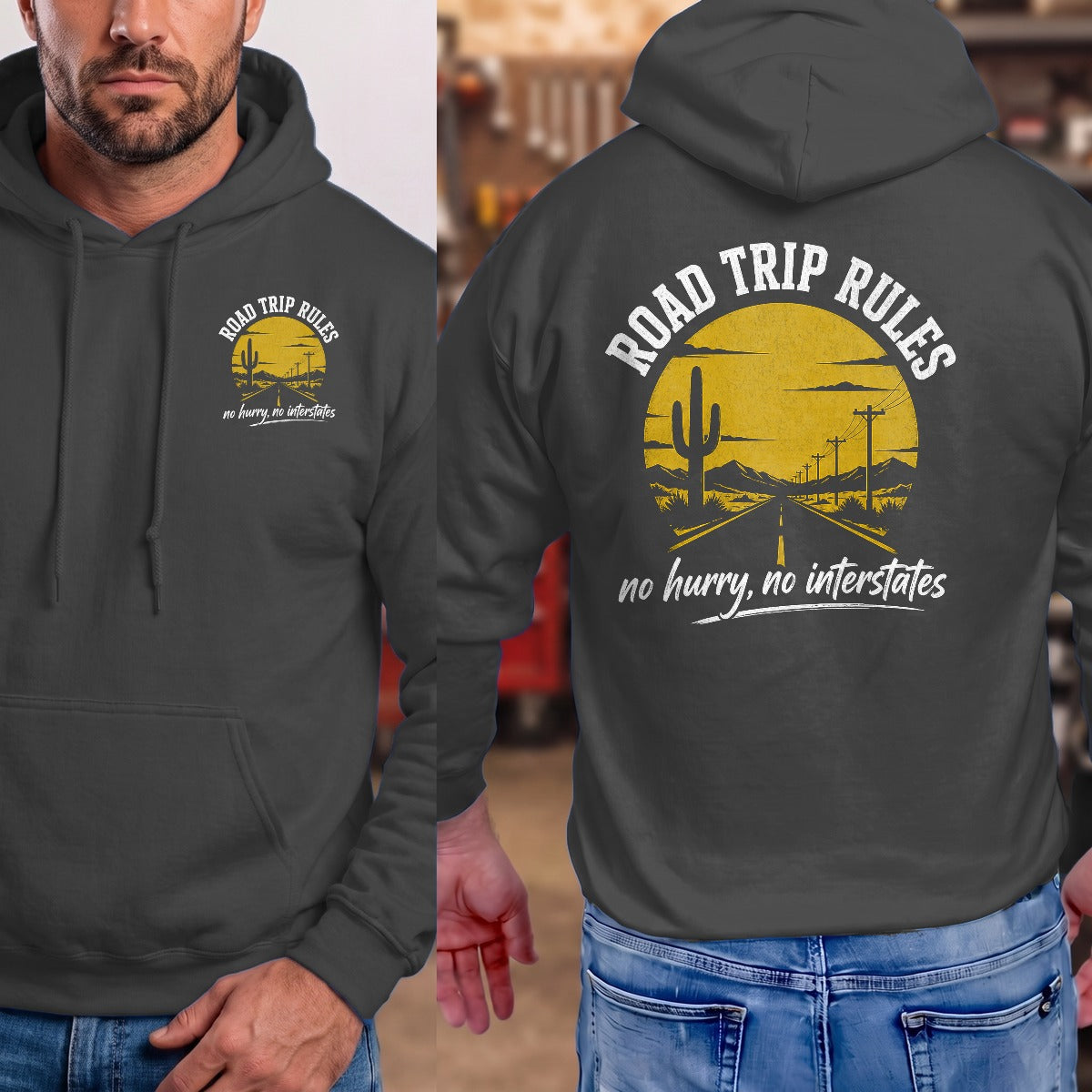 Dark Heather | Front & Back