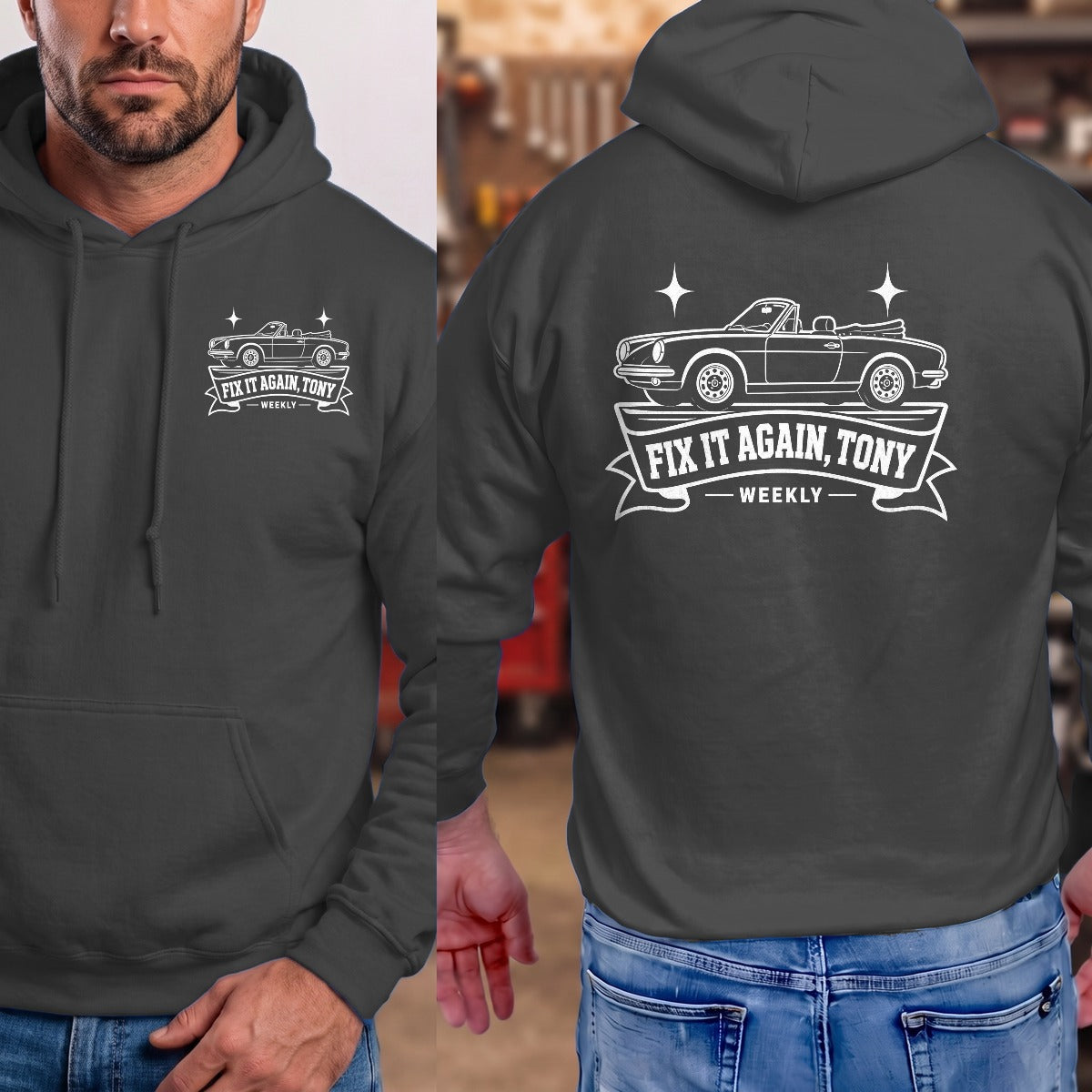 Dark Heather | Front & Back