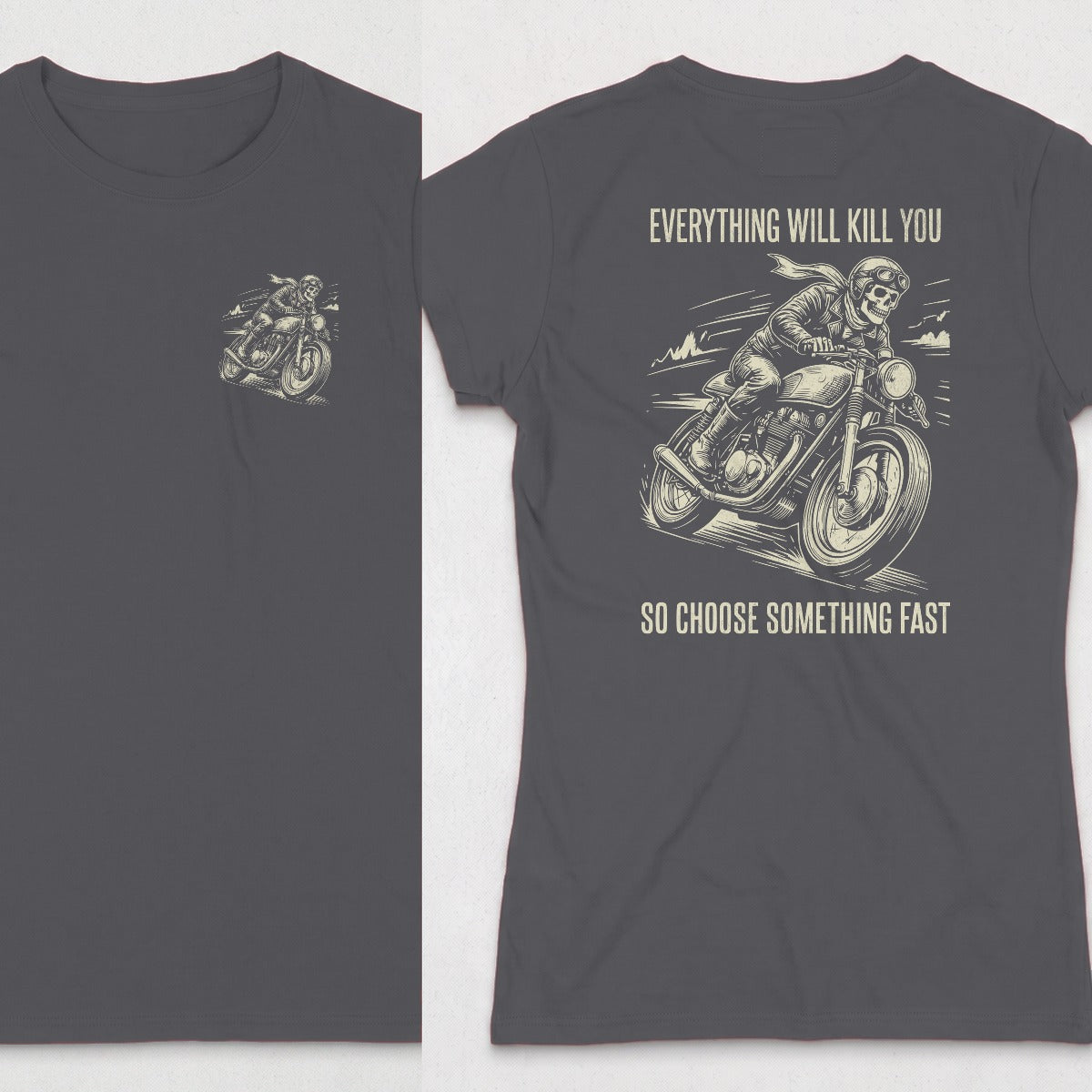 Dark Heather | Left Chest + Back