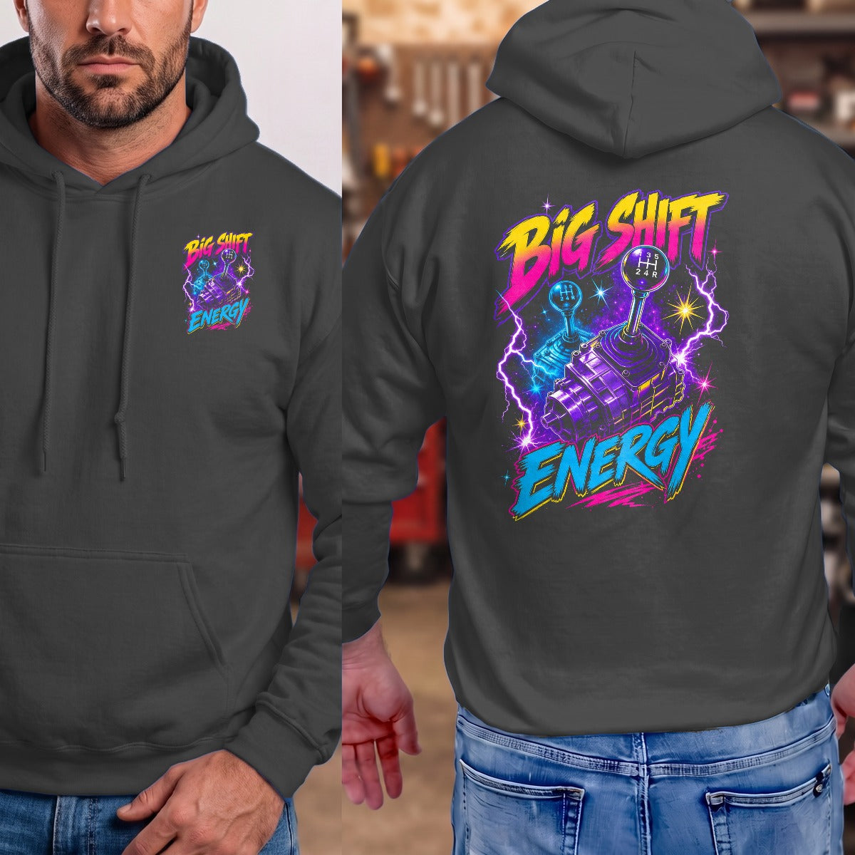 Dark Heather | Left Chest + Back