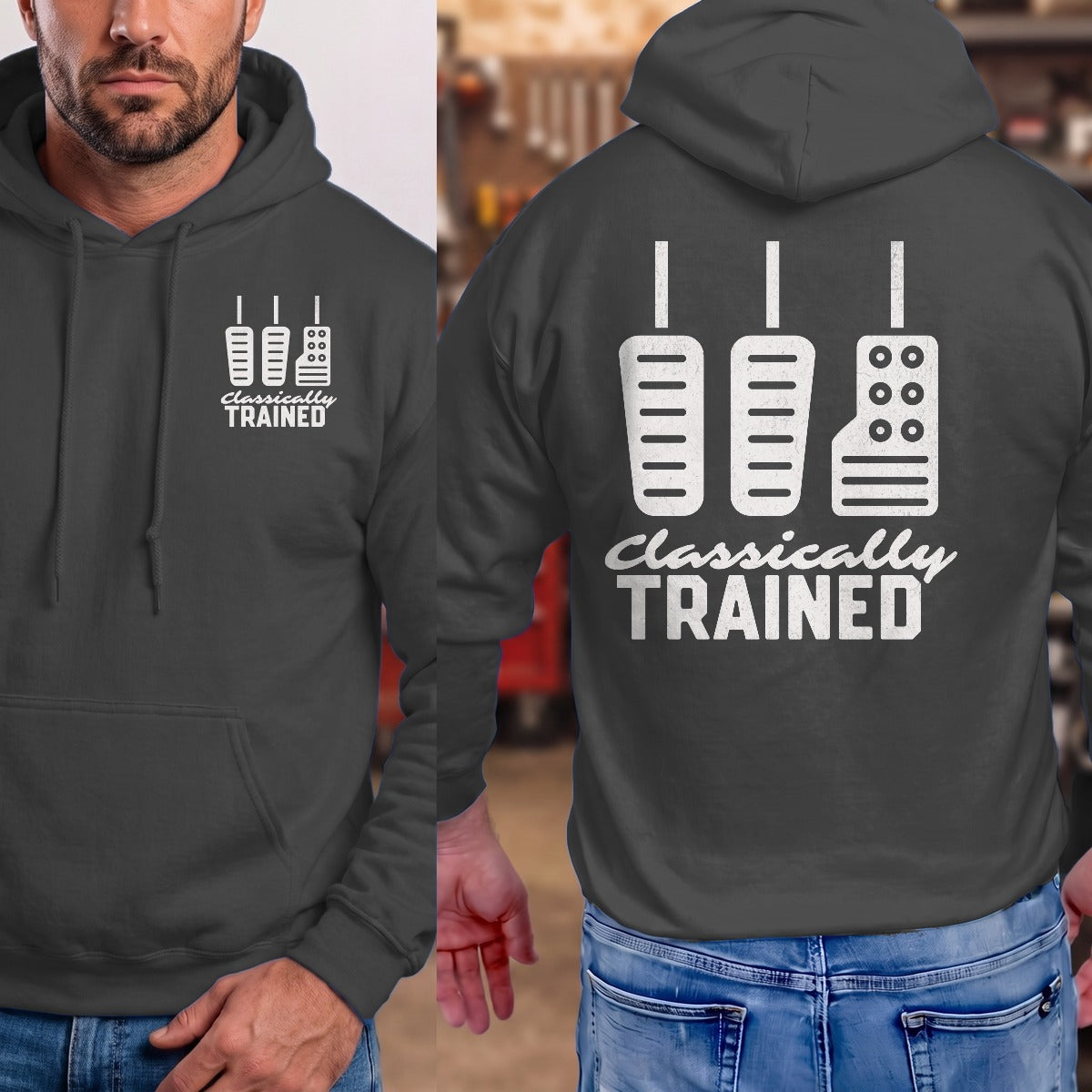 Dark Heather | Left Chest + Back