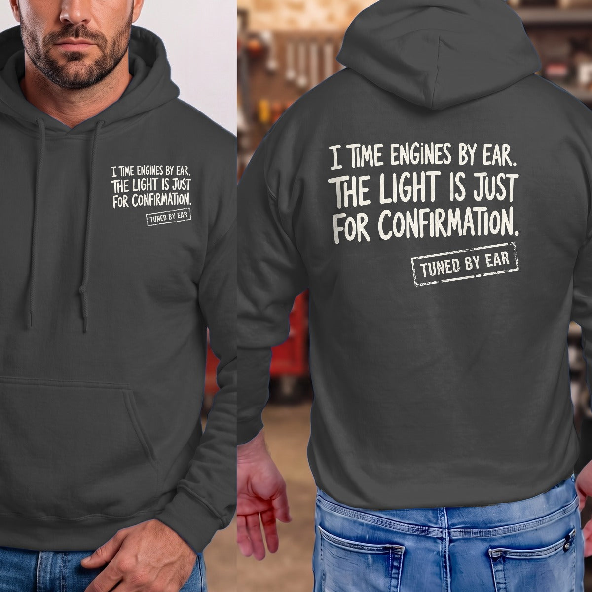 Dark Heather | Left Chest + Back