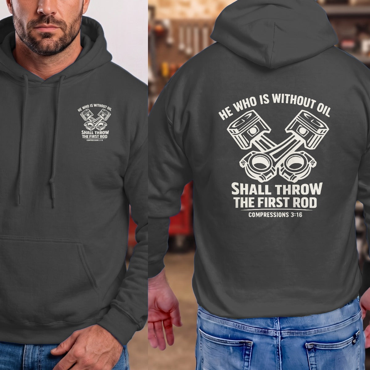 Dark Heather | Left Chest + Back
