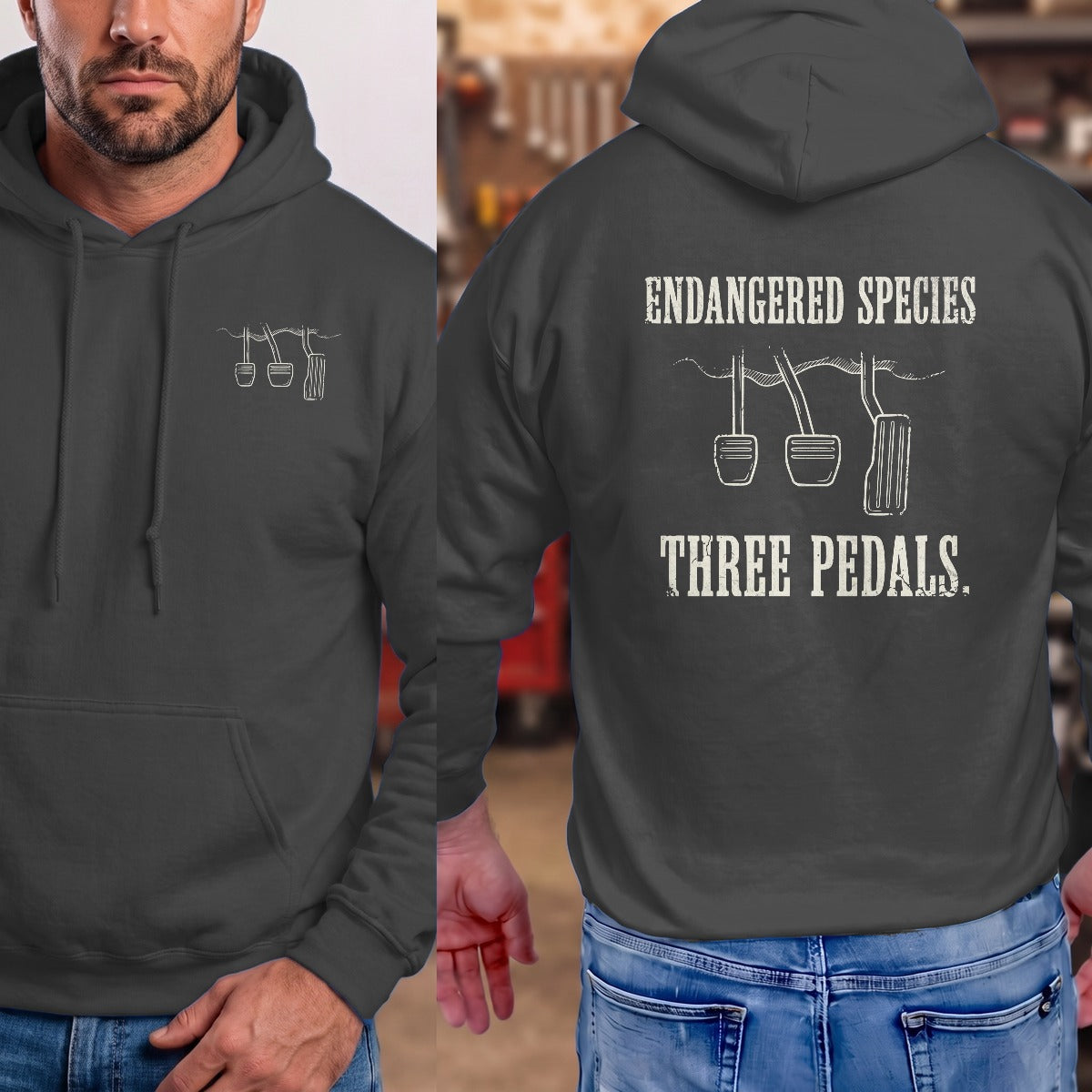 Dark Heather | Left Chest + Back