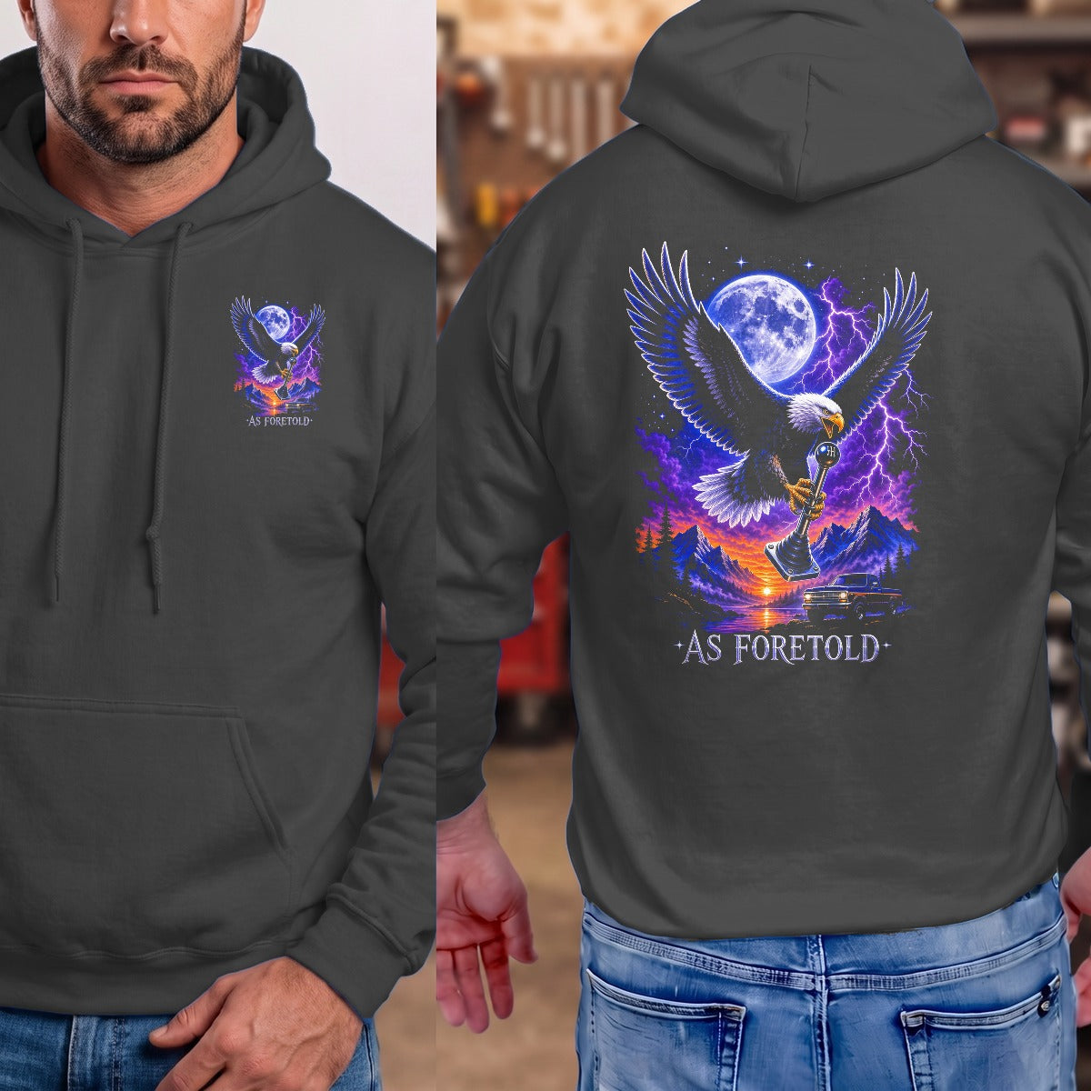 Dark Heather | Left Chest + Back