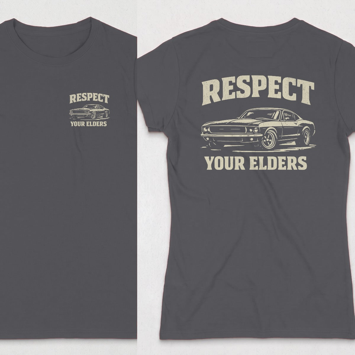 Dark Heather | Left Chest + Back