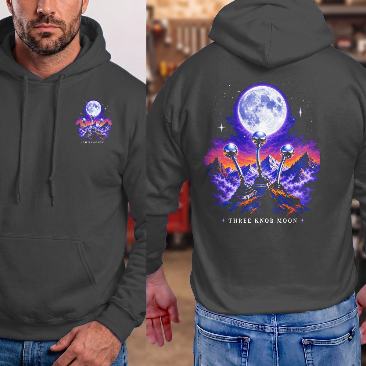 Dark Heather | Left Chest + Back