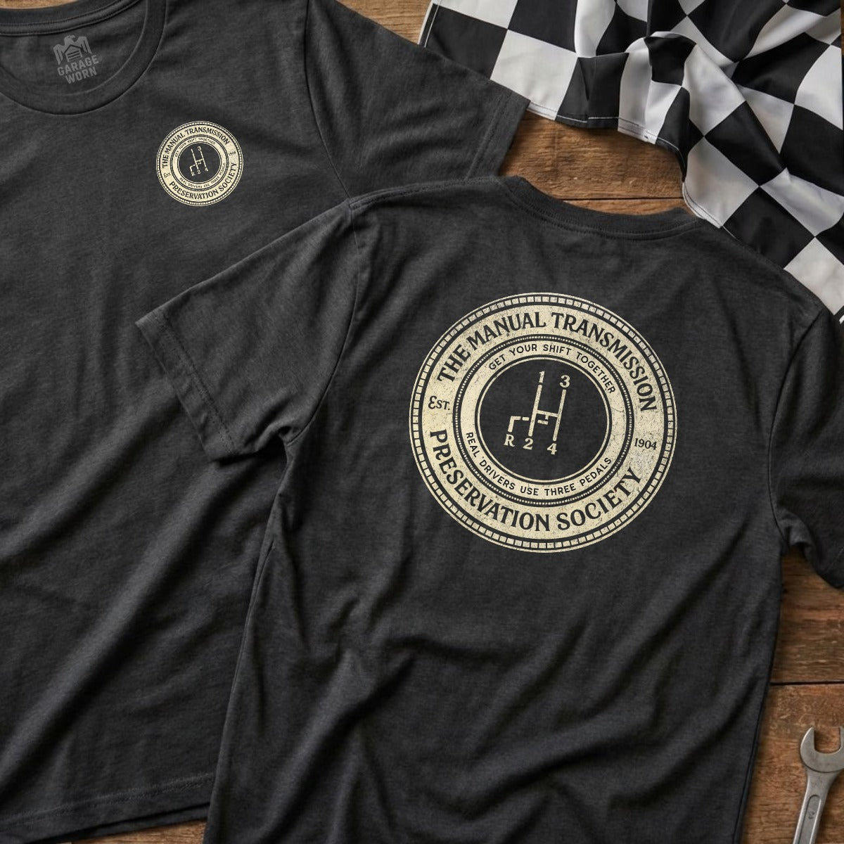Dark Heather | Left Chest + Back