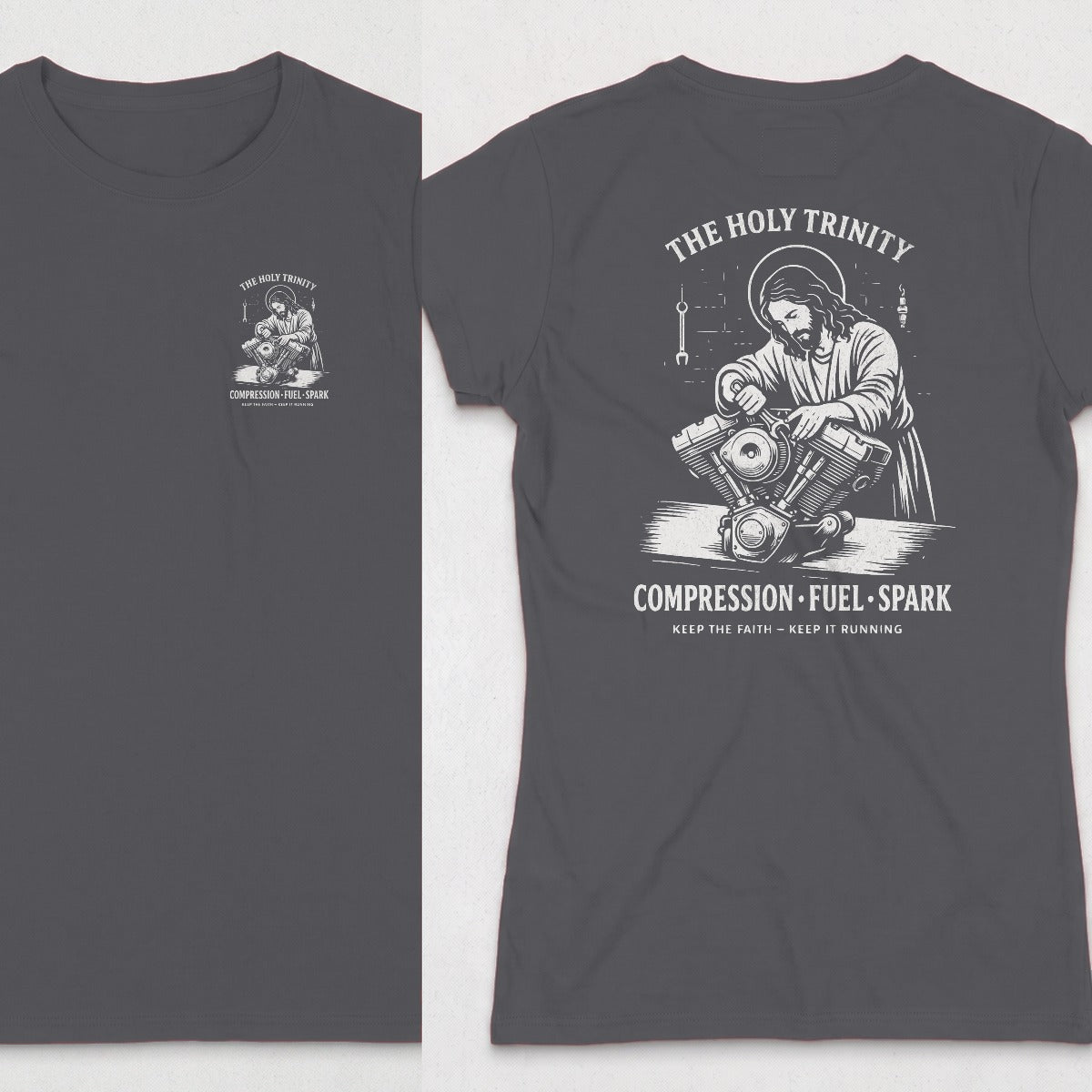 Dark Heather | Left Chest + Back