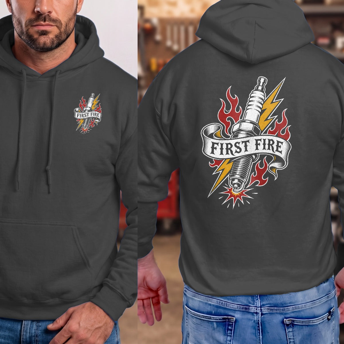 Dark Heather | Front & Back