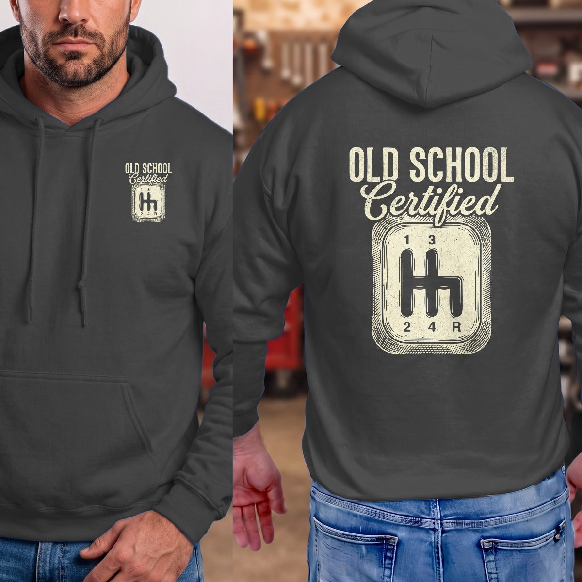 Dark Heather | Left Chest + Back