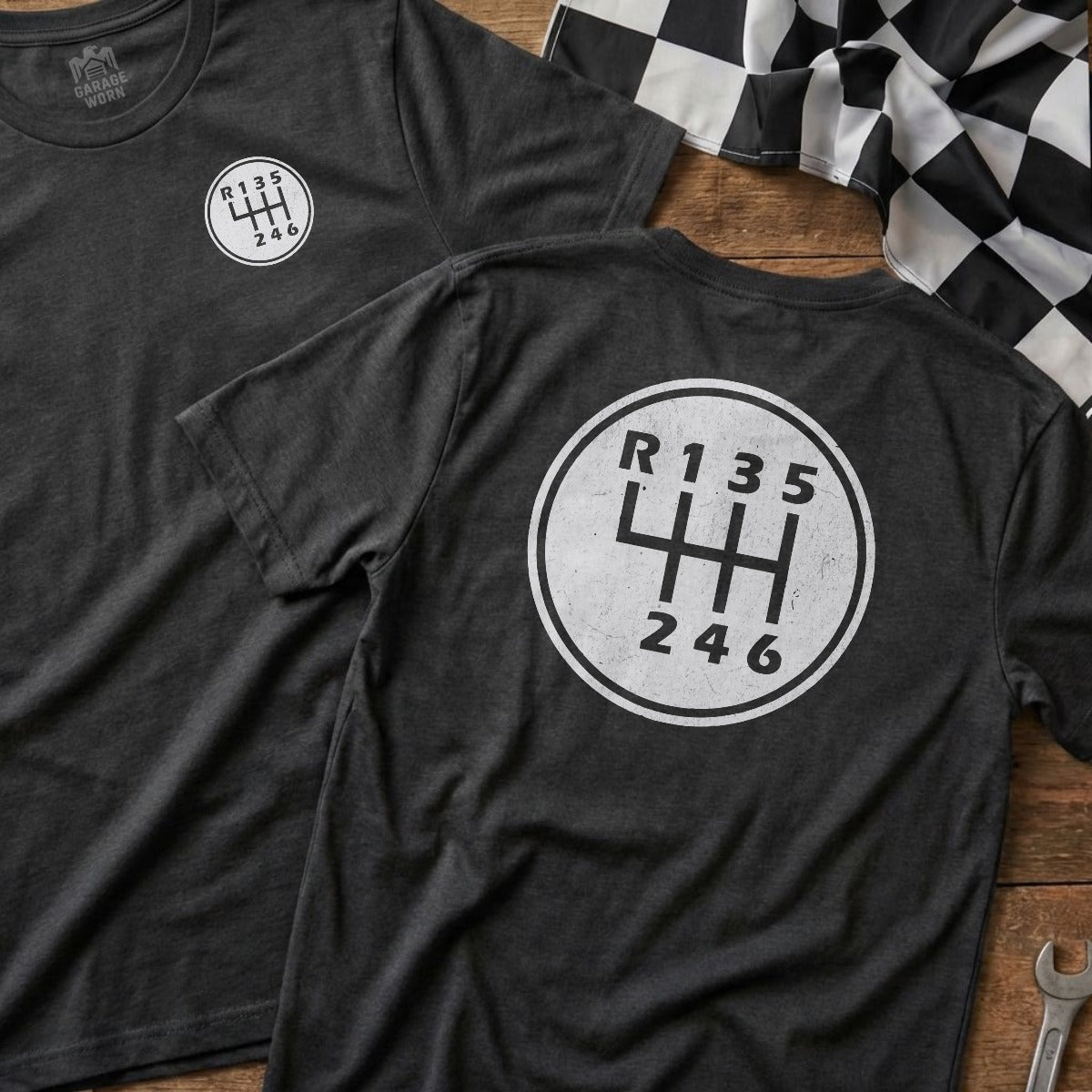 Dark Heather | Left Chest + Back