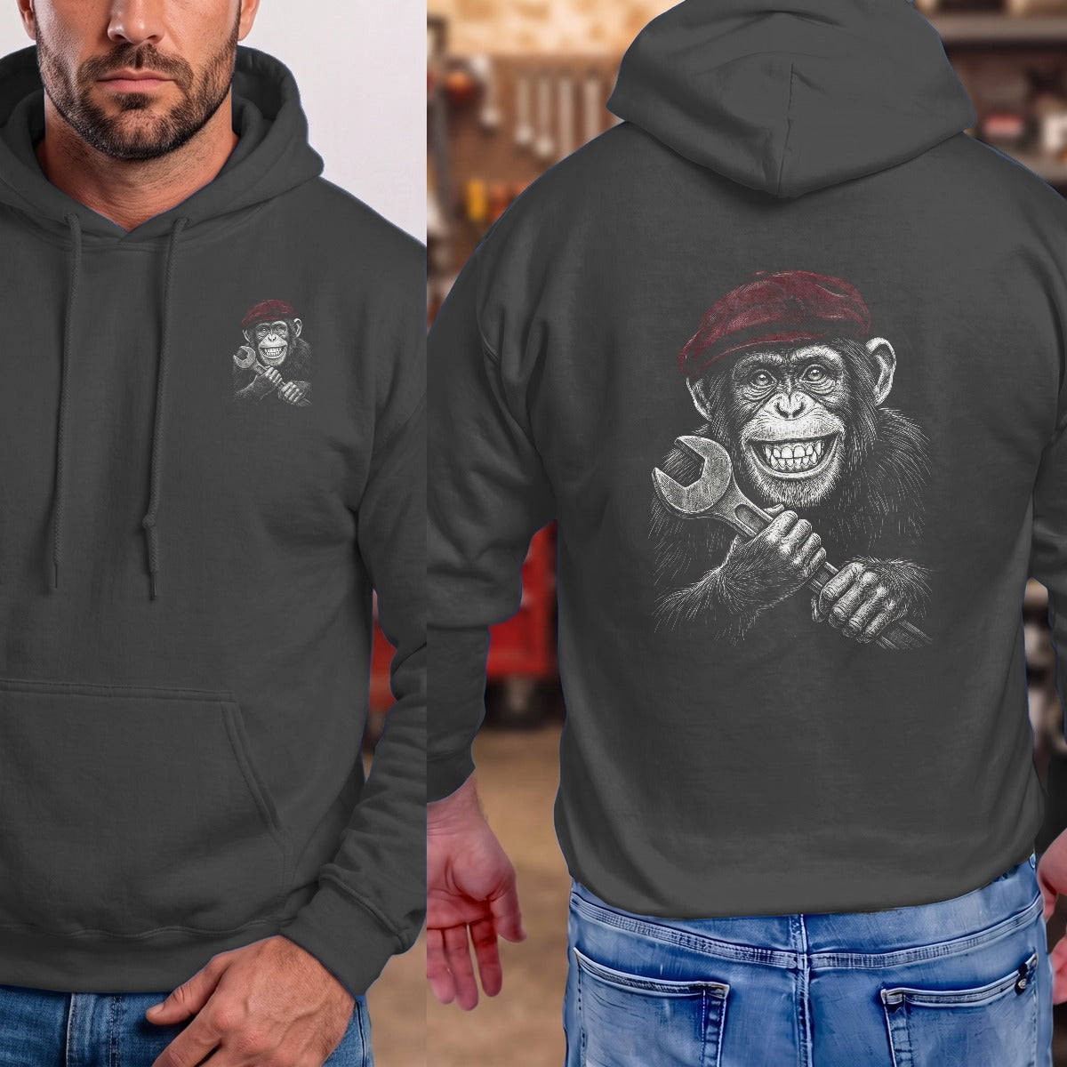 Dark Heather | Left Chest + Back
