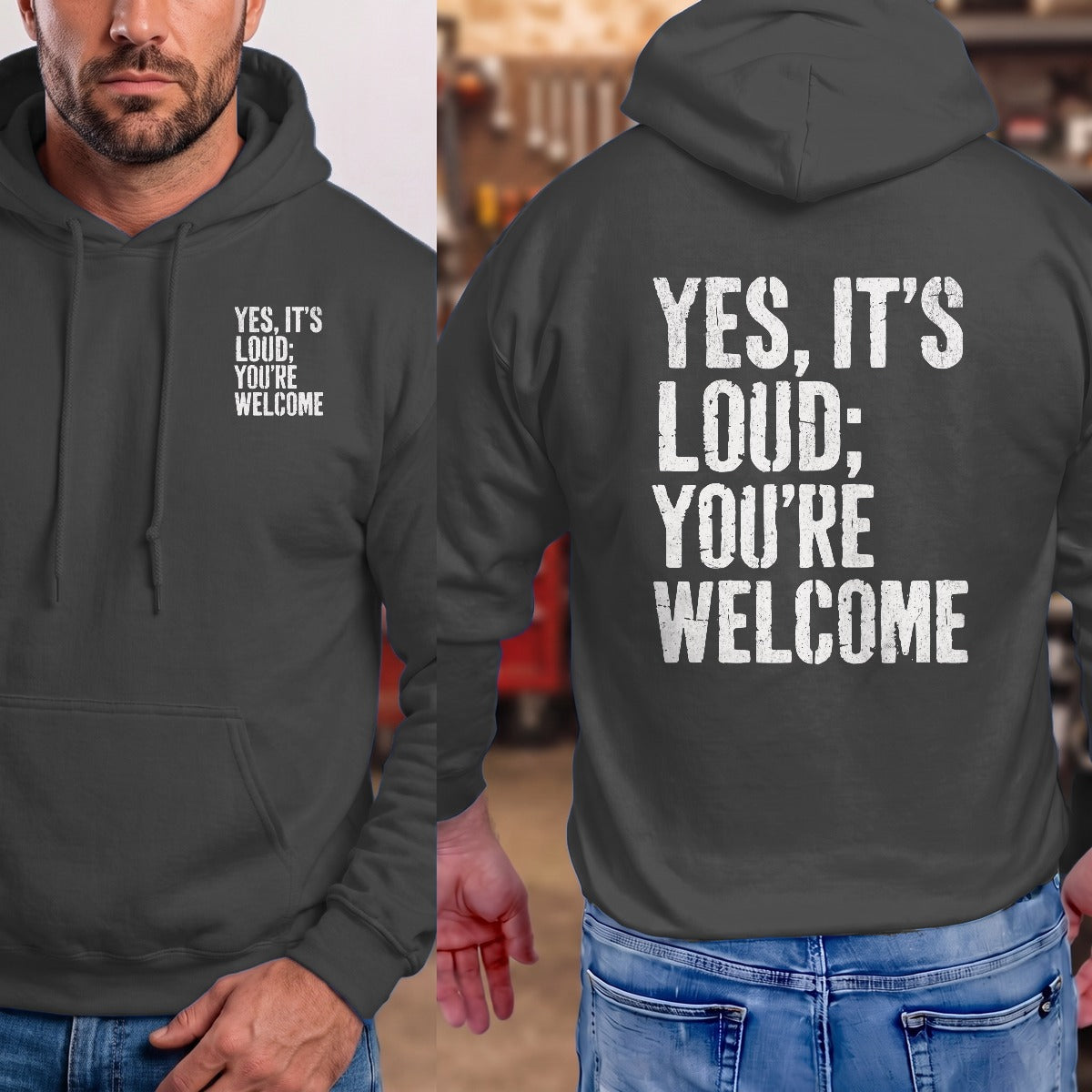 Dark Heather | Left Chest + Back