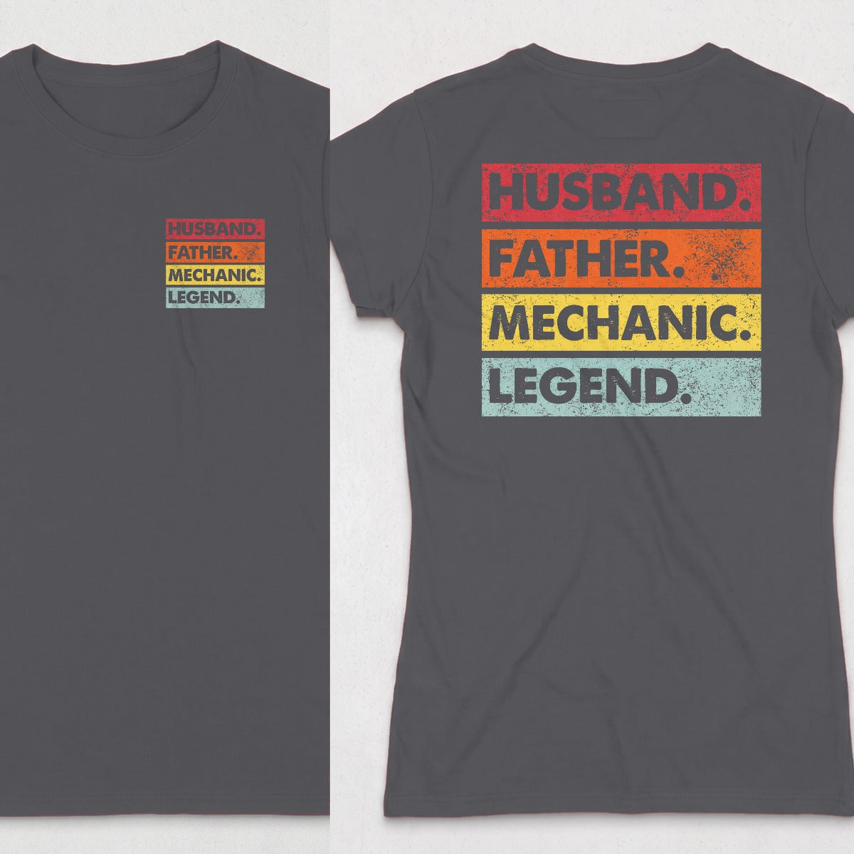 Dark Heather | Left Chest + Back