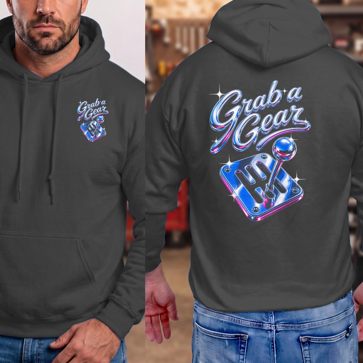 Dark Heather | Left Chest + Back
